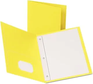 Oxford Two-Pocket Folders w/Fasteners, Yellow, Letter Size, 25 per box (57709)