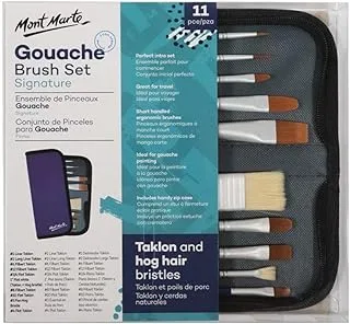 Mont Marte Signature Gouache Brush Set in Wallet 11pc