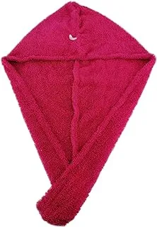 1CHASE 100% Cotton Terry Hair Towel Wrap التفاف منشفة الشعر, Bath Shower Head Towel Quick Magic Dryer (Fuchsia)