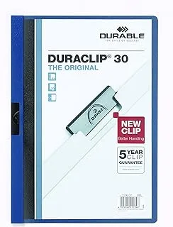 Durable DUPG2200-07 A4 Size Plastic Duraclip File (Dark Blue)- 25-Piece