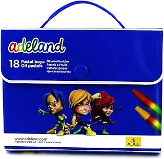 adeland ALCR4-18100 Oil Pastel Hexagonal Colors 18 Pieces Set