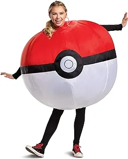 Disguise Poke Ball Inflatable Adult Costume, Red & White, Adult Size