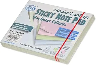 FIS®Sticky Note Pad, 3X4 inches, Pack of 12, Pastel Green 100 Sheets -FSPO34LGR