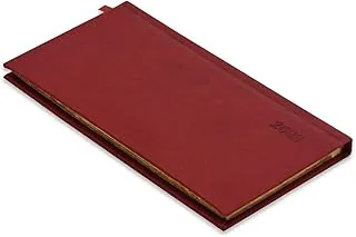 FIS 2023 Golden Slim Diary (English) Italian PU Hard Cover Maroon - FSDI57EG23MR