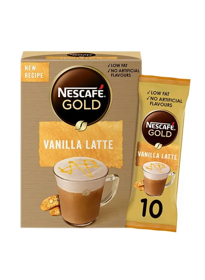 Nescafe Vanilla Latte Coffee Mix 18.5grams Pack of 10