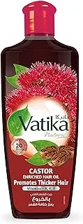 Vatika Naturals Castor Enriched Hair Oil |Vitamin A,E,F Promotes Volume & Thickness | Strengthen, Moisturize & Condition Hairs - 200 ml