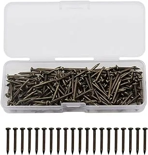 PLCatis Panel Pins 200-Pack Pin Nails 1.5mm x 16 mm Round Head Antique Brass Tacks Nail Pins for Wood Providing Extra Strength with Handy Storage Case