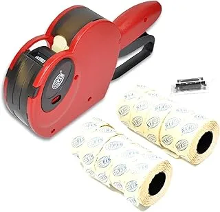 FIS 1RE FSPX22X12MM Italian Label Machine Priksm Ink Roller Set 6-Pieces, Red