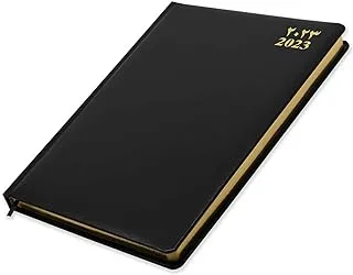 FIS 2023 Golden Diary A4 (Arabic/English) Bonded Leather 1-Side Padded Black - FSDI45AEGB23BK