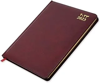 FIS 2023 Golden Diary A5 (Arabic/English) Bonded Leather 1-Side Padded Maroon - FSDI78AEGB23MR