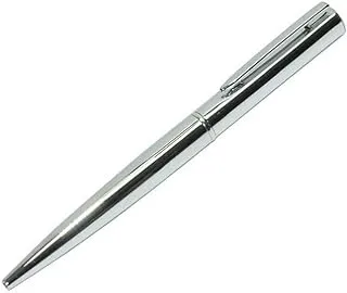 FIS fsbp-60bl 0.7 mm ballpoint pen, silver body/blue ink