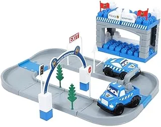 Ogi Mogi Police Car Set for Kids, 52 Pieces Pretend Role Play Toys, Police Station Building Blocks, Construction Playset, Educational Imaginative Kit for Preschool Boys and Girls, +10 Months