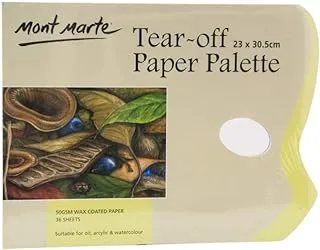 Mont Marte Tear-Off Paper Palette Pad - 50 GSM, 36 Sheets (White)