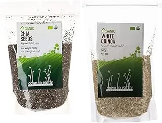 Organic Chia Seeds For Weight Loss By Down To Earth Foods, 300 gms $$ Down To Earth Organic White Quinoa, Diet-Friendly and Naturally Gluten-Free White Quinoa with High Fibre - 500 gms