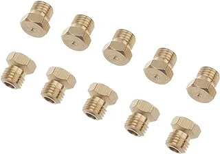 Timsec 10Packs Brass Jet Nozzles, DIY Burner Parts with M6 x 0.75mm Thread and 0.5mm Nozzle Hole, Range, Stove, Oven Conversion Kit for Propane LPG Natural Gas Pipe Water Heater