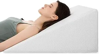 Orthopedic Bed Wedge Pillow with HD Foam Top Elevation for Sleeping, Acid Reflux, Heartburn, Anti Snoring and GERD Pillow - Ideal for Neck Pain, Back Support Size: (W 55 x L 55 cm, Large: 12