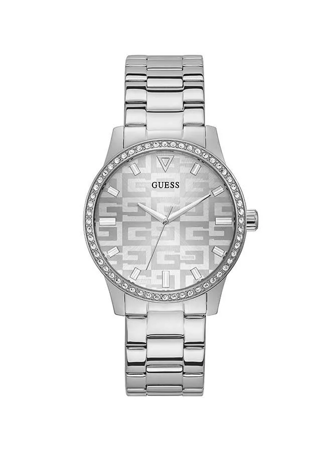 ساعة GUESS النسائية G Check بعقارب من الفولاذ المقاوم للصدأ GW0292L1 - 40 ملم - فضي