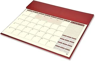 FIS Year Planner 2023 (English/French) Italian PU with Desk Blotter, Maroon - FSDKPUBEF23MR