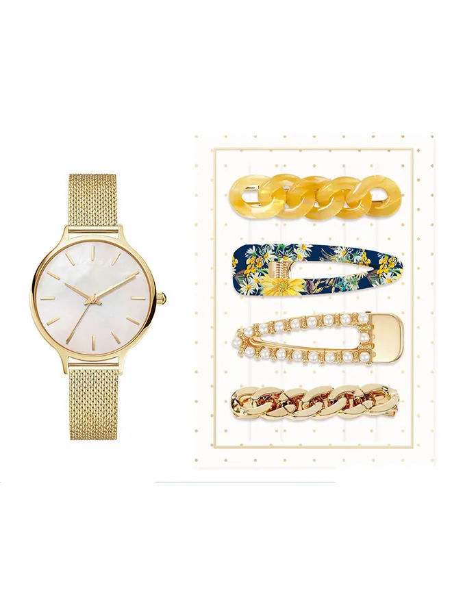 Jessica Carlyle Ladies Casual Analog Watch & Hair Clip Set A1141G-42-E27