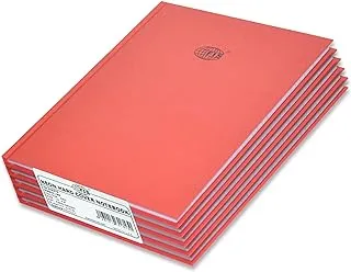 FIS Neon Hard Cover Notebook Single Line 10X8 Inch, 100-Sheets, Red 5-Piece - FSNB108N250