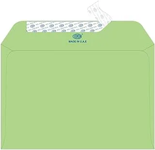 FIS FSEE1013PGRB25 100GSM Peel and Seal Executive Laid Paper Envelopes 25-Pieces, 114 mm x 162 mm Size, Green