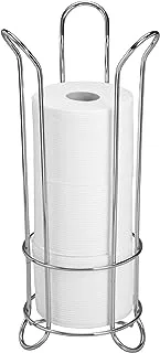 iDesign Classico Metal Toilet Tissue Roll Reserve Organizer for Bathroom, Compact Organizer, Holds 3 Rolls of Paper, Chrome