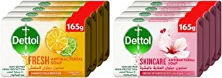 Dettol Fresh Anti-Bacterial Bathing Soap Bar, 165G - Pack Of 4 $$ Skincare Bar for effective Germ Protection & Personal Hygiene, 165g,