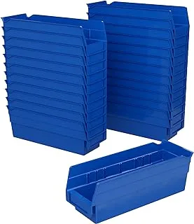 Akro-Mils 30120 Plastic Nesting Shelf Bin Box, (12-Inch x 4-Inch 4-Inch), Blue, (24-Pack)