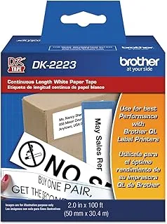 Brother printer continuous length white paper tape (dk2223)