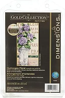 Dimensions Gold Collection Counted Cross Stitch Kit, Hydrangea Arrangement, 18 Count Ivory Aida, 4'' x 8''