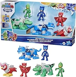 PJ Masks Animal Power Hero Animal Trio لعبة ما قبل المدرسة ، مجموعة الشكل والمركبة مع 3 شخصيات أكشن و 3 سيارات للأطفال من سن 3 سنوات فما فوق