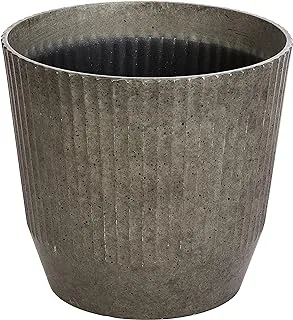 Suncoast Rio Round Pot, 33.5 cm Height x 37 cm Depth, Grey Terrazzo