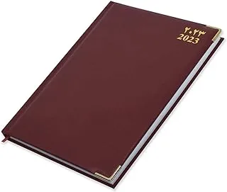 FIS 2023 A4 Diary Arabic/English Vinyl 1-Side Padded Gold Corner Maroon - FSDI48AEG23MR