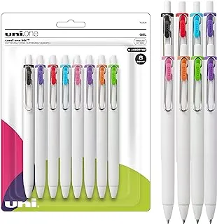 uni-ball one Retractable Gel Pens, Medium Point (0.7mm), Assorted Ink, 8 Pack