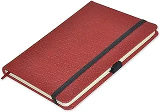 FIS Executive Notebook, Size 13x21CM, 96 Sheets 5MM Square With Elastic PU Window Maroon Design 4 -FSNBEX5M1321MR4