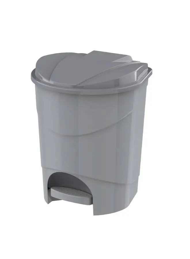 Cosmoplast 10-Liter Pedal Waste Bin Grey