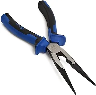 VTOOLS 8 Inch Long Round Nose Pliers, Carbon Steel & Black Polished Finish, Extra strength, Anti-Slip Handles, Used for Cutting, Clamping, Pinching, Pack 1, VT2136