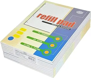 FIS FSPDRPA470N 70 Sheets Single Ruled 4 Holes Refill Pads 10-Pieces, A4 Size