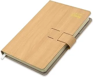 Fis 2023 Arabic English Vinyl Hard Sewn Cover A5 Diary, Light Brown, FSDI80AE23LBR