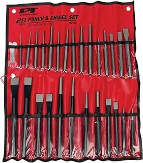 Performance Tool W754 Punch and Chisel Set with Roll-Up Vinyl Storage Pouch, 28 Piece