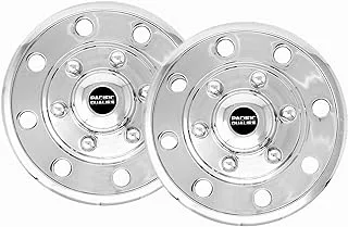 Pacific Dualies Polished 15 Inch 6 Lug Stainless Steel Wheel Simulator Axle Kit for Single Wheel Trailers with 8 Vent Holes. (60-2508)