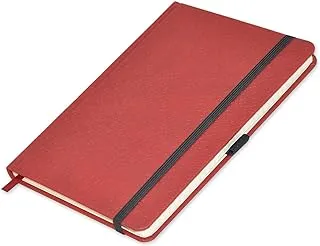 FIS Executive Notebook, Size 13x21CM, 96 Sheets Single Line With Elastic PU Window Maroon Design 5 -FSNBEX13X21MRD5