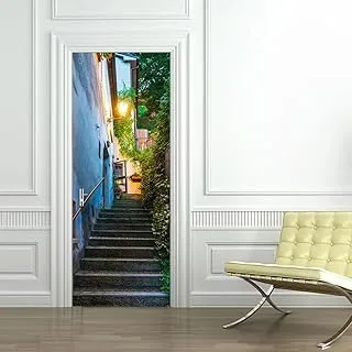 Tifege Door Sticker Wall Paper - 3D Wallpaper DIY Poster Art Murals Home Decor Quote Stickers Decoration Self-Adhesive Removable San Marino Street 30.3x78.7 DM043