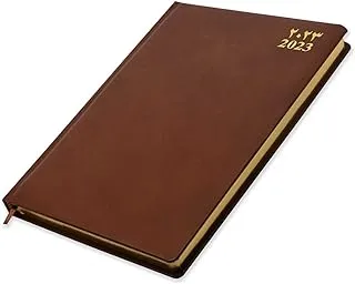 FIS 2023 Golden Diary A4 (Arabic/English) Bonded Leather 1-Side Padded Brown - FSDI45AEGB23BR