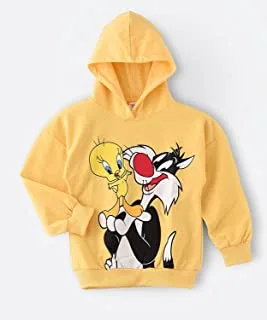 Looney Tunes Tweety Hooded Sweatshirt for Senior Girls - Mustard, 8-9 Year