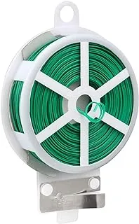 Royal Apex Multipurpose Garden Twine Wire Plant Ties Heavy-Duty Plastic-Coated Twist Cord for Tree Climbing Holding Gardening Metal Twisted String Reel with Cutter (20m)