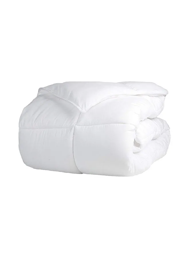 Hotel Linen Klub Single Comforter Outer Cover: 100% Microfiber Finish Filling: Hollow Fiber 250 Gsm Super Soft Box Quilting Polyester White 155x225cm