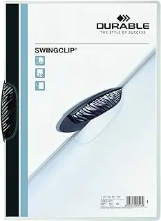 Durable A4 Swingclip Folder Polypropylene Capacity 30 Sheets, Black, Pack of 25