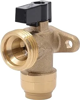 SharkBite 1/2 Inch x 3/4 Inch MHT Washing Machine Angle Valve, Push to Connect Brass Plumbing Fitting, PEX Pipe, Copper, CPVC, PE-RT, HDPE, 25560LF