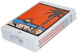 FIS FSNBSA41901 لولبية غلاف صلب سطر واحد 100-Sheets Notebook 5-Pieces ، A4 حجم